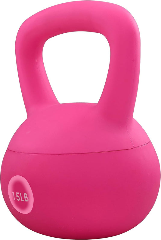 Zachte kettlebell 6,8 kg roze
