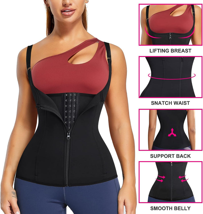 Load image into Gallery viewer, Sauna vest dames sauna shirt neopreen buikweggordel korset dames buikweg onderborst taillevormer shapewear fitness thermo hot body shaper sauna-vest zweten tank top
