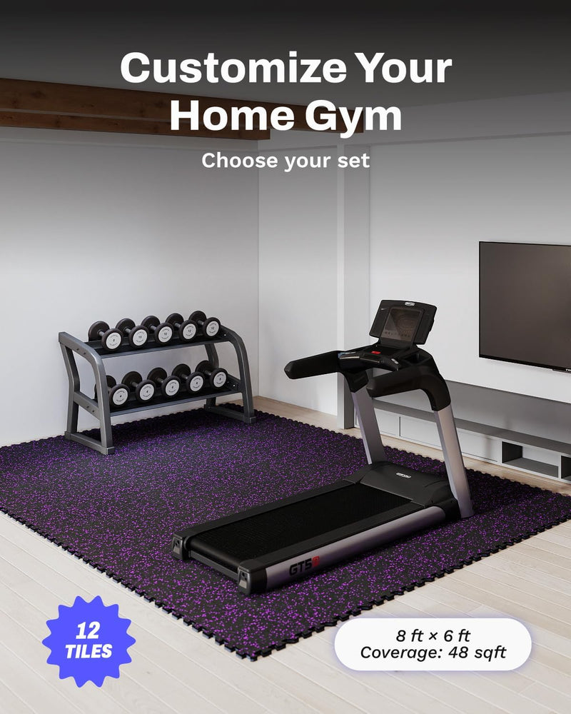 Laden Sie das Bild in Galerie -Viewer, Puzzelmat fitness 12 stuks – 60 x 60 x 1,4 cm – antislip rubber en EVA vloerbescherming voor homegym – zwart/wit

