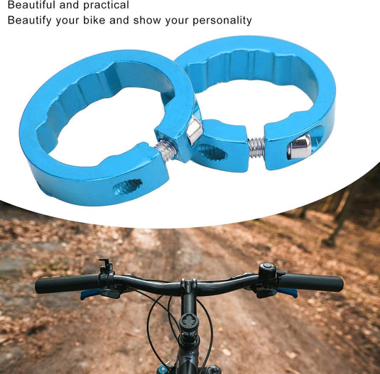 Aluminiowe pierścienie zaciskowe do chwytów rowerowych, 2 sztuki, do kierownic rowerowych 22,2 mm – blokada chwytów – zaciski kierownicy