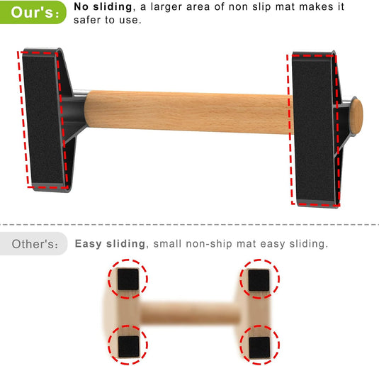 Parallettes met houten handgrepen en stalen frame tot 272 kg – push-up bars – calisthenics