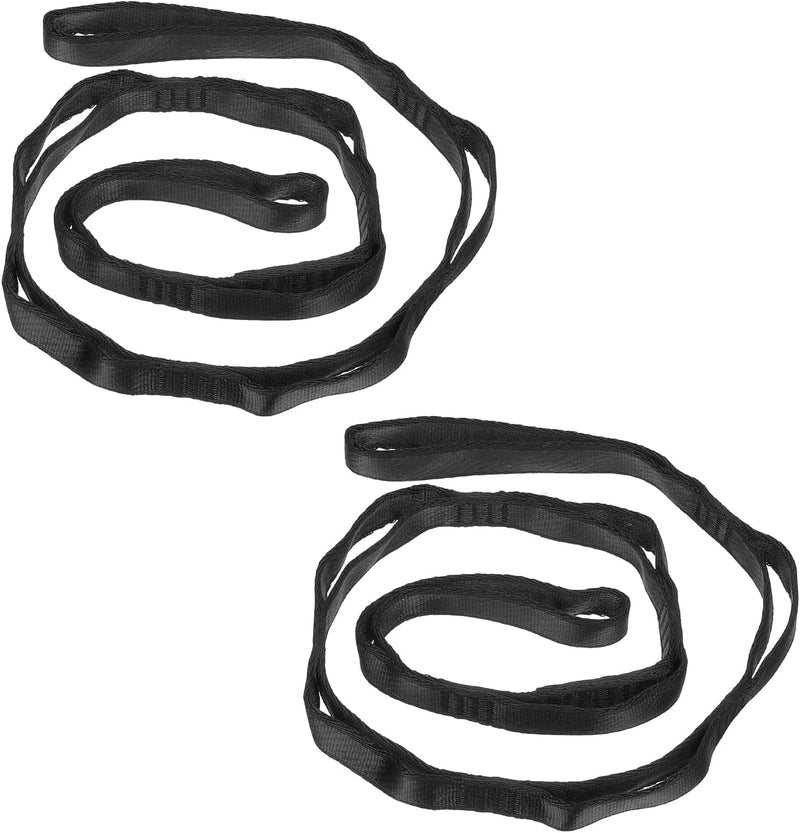 Laad afbeelding in Galerijviewer, Daisy chain ophangbanden 2 stuks 110 x 1,6 cm zwart met 8 lussen – verstelbare ophangriemen – aerial yoga accessoires
