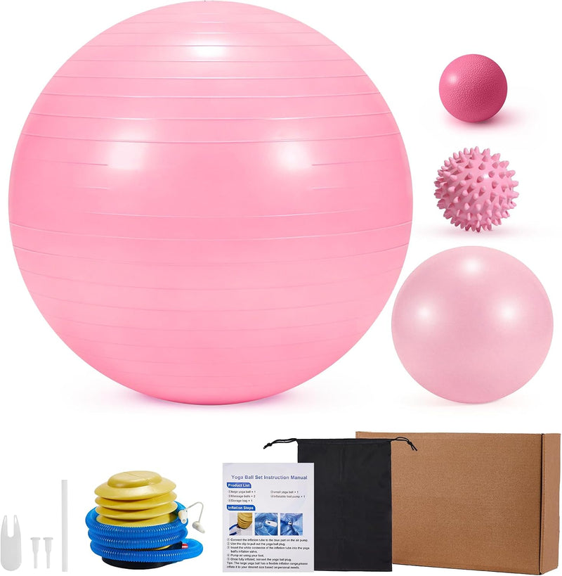 Chargez l'image dans la visionneuse de la galerie, Gymnastiekbalset 4-delig met pilatesbal en massageballen – yoga – core training – fitness
