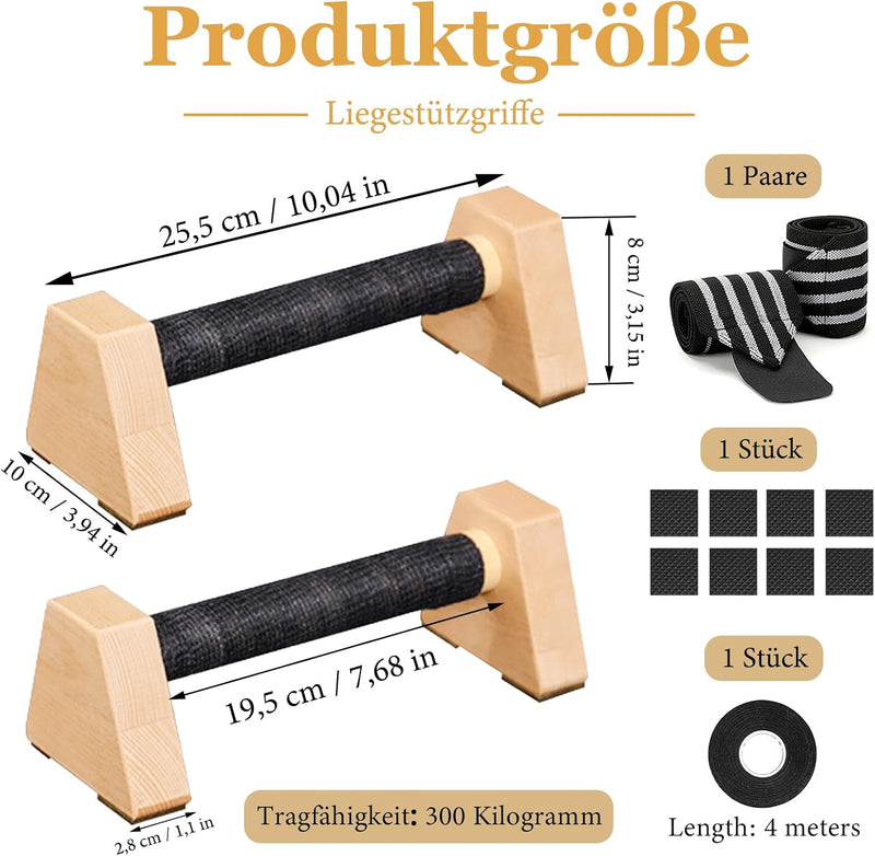 Laad afbeelding in Galerijviewer, Houten push-up bars 2 stuks voor calisthenics en handstand – parallettes – opdruksteunen

