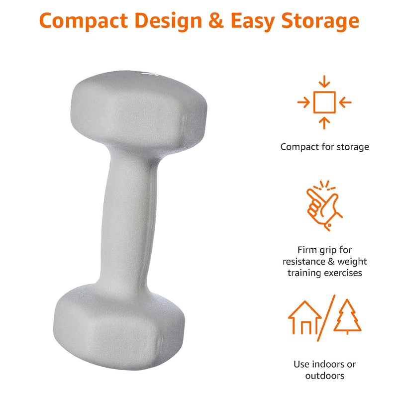 Load image into Gallery viewer, Amazon Basics Neopren Hanteln Gewichte, Hantelset, 2er-Set, 1–5kg, Sechseckig, für Krafttraining und Fitnesskurse
