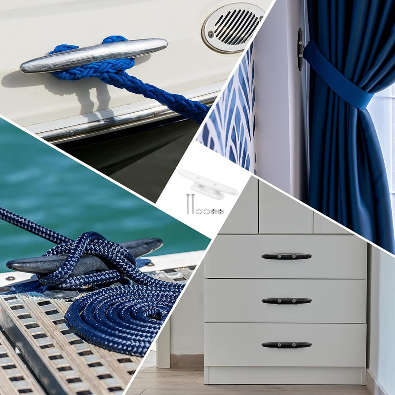 Load image into Gallery viewer, Bootkikkers 4 stuks 100 mm van nylon wit met schroeven – touwklemmen – boot kajak accessoires
