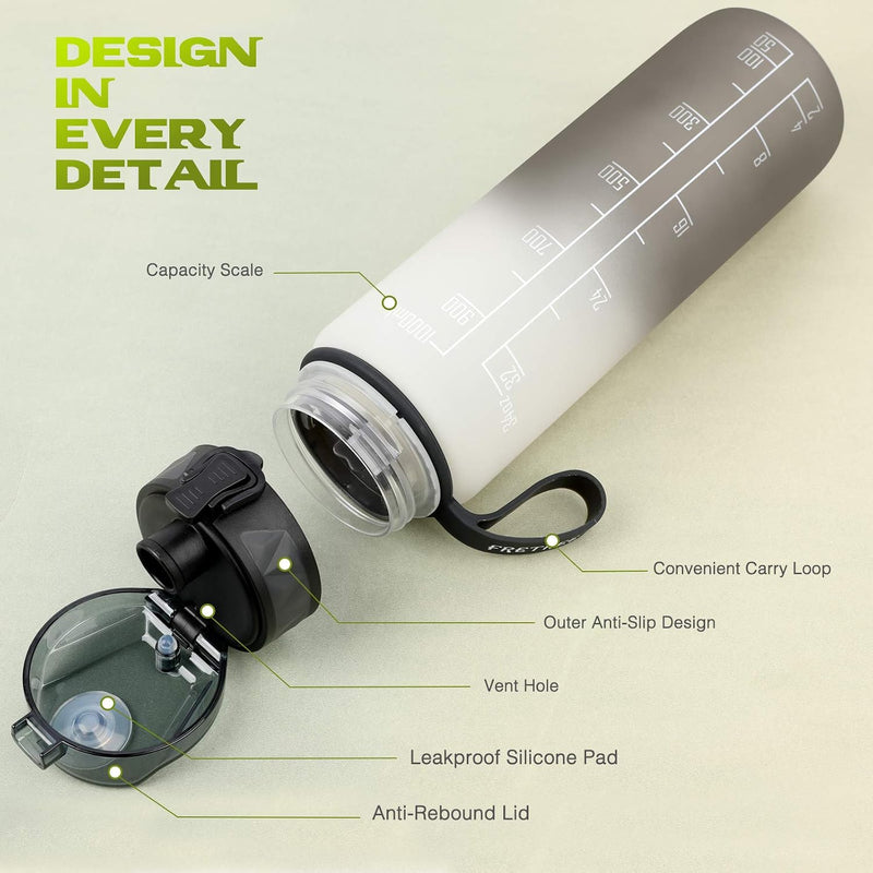 Chargez l'image dans la visionneuse de la galerie, Drinkfles 1 liter BPA-vrij met antislip grip en lekvrije sluiting – waterfles – sportfles
