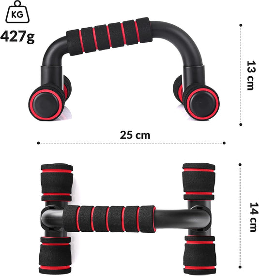 Opvouwbare push-up bars 2 stuks met schuimhandgrepen tot 200 kg – parallettes – calisthenics