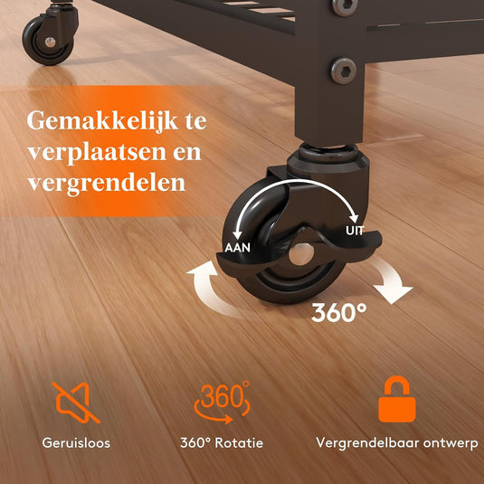 Home gym opbergrek met wielen voor dumbbells en fitnessaccessoires