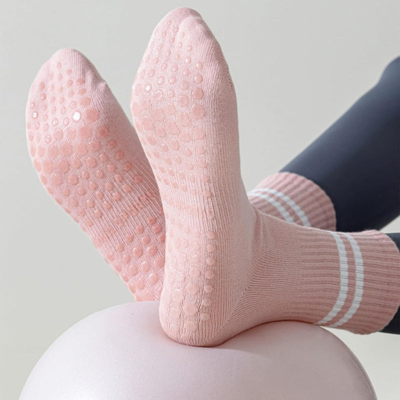 Carica immagine in Galleria Viewer, Antislip sokken dames 4 paar maat 35-40 met siliconen grip – yoga pilates trampoline sokken
