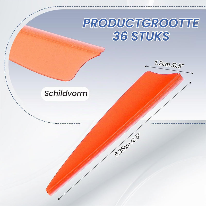 Laad afbeelding in Galerijviewer, Pijlveren 36 stuks 2,5 inch van kunststof – arrow vanes – boogschieten accessoires
