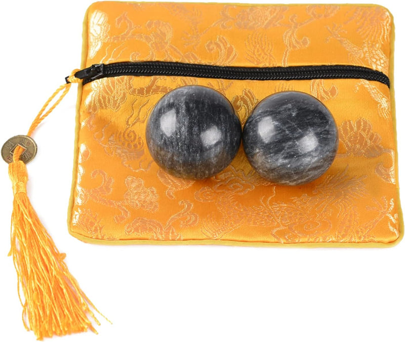 Chargez l'image dans la visionneuse de la galerie, Marmeren baoding ballen 3,5 cm zwart grijs
