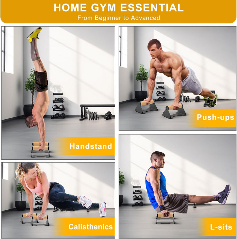 Laden Sie das Bild in Galerie -Viewer, Push-up bars 2 stuks met ergonomische handgrepen en antislip basis – parallettes – calisthenics
