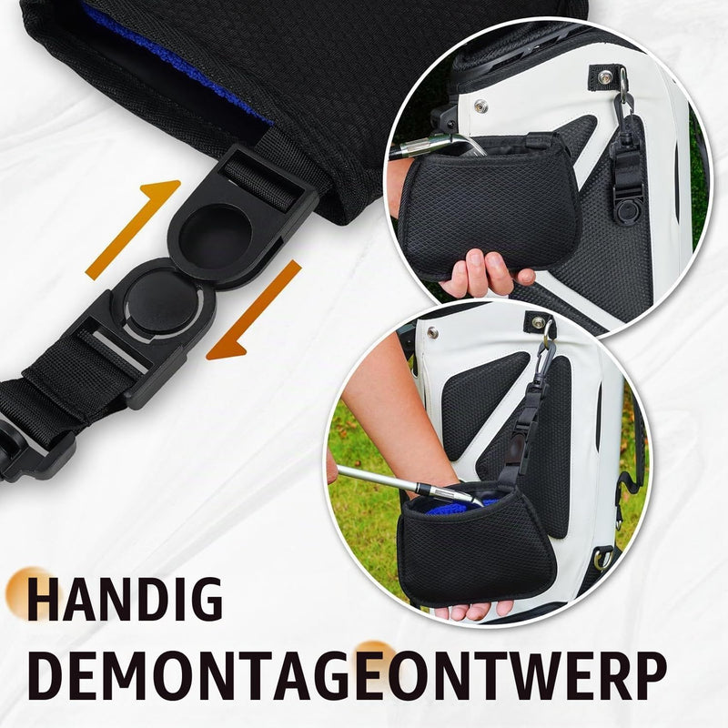 Chargez l'image dans la visionneuse de la galerie, Sac de nettoyage pour clubs de golf avec doublure intérieure étanche et clip amovible - nettoyeur de balles de golf - entretien du matériel de golf
