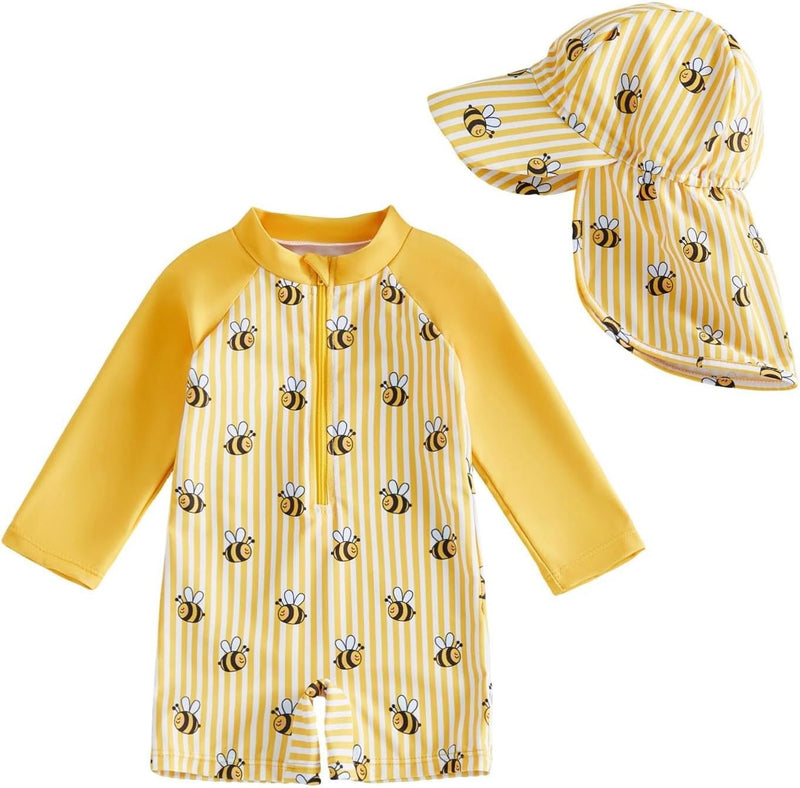 Load image into Gallery viewer, Baby rashguard badpak met lange mouwen en UPF 50+ zonbescherming – zwempak – zwemkleding
