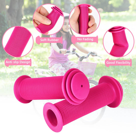 URAQT Fietshandgrepen, 1 paar Kinderfietshandgrepen, Antislip Kinderfietsgrepen 22 mm Stuurgrepen stootbescherming, Rubberen Handvatten voor Scooters Driewielers Kinderloopfiets Kinderfiets