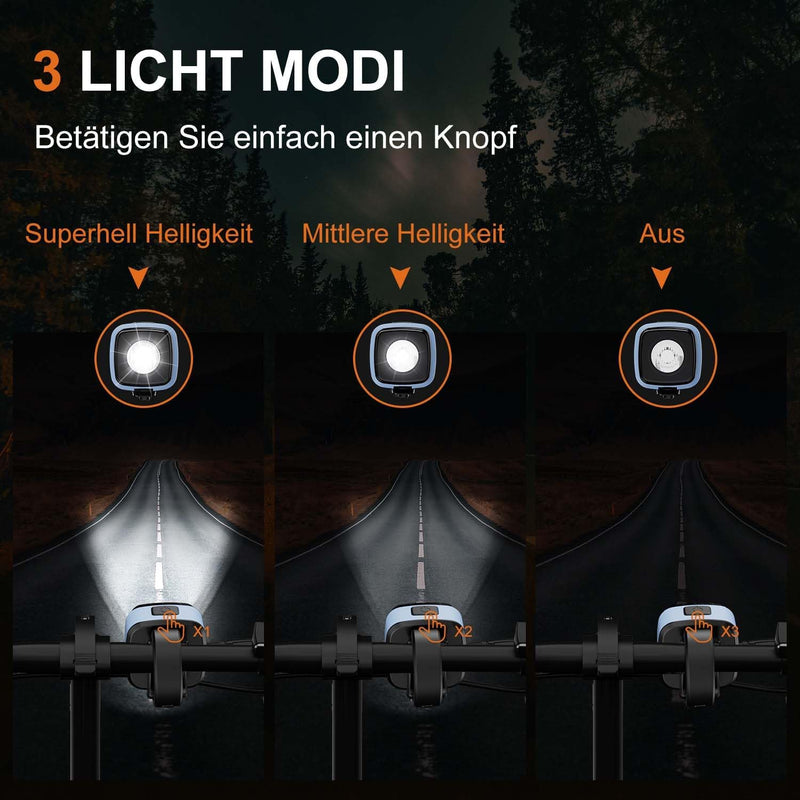 Load image into Gallery viewer, Antimi Fahrradleuchten-Set, StVZO-zugelassen Beleuchtungsset Led IPX5 Frontlicht + Rücklicht Fahrradlicht Set USB Typ C
