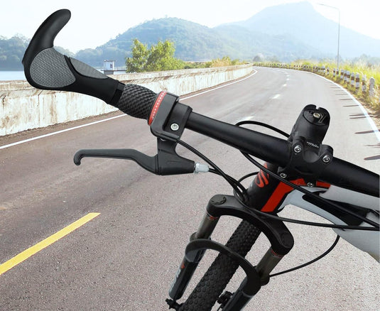 Ergonomische fietshandvatten 22 mm zwart/grijs