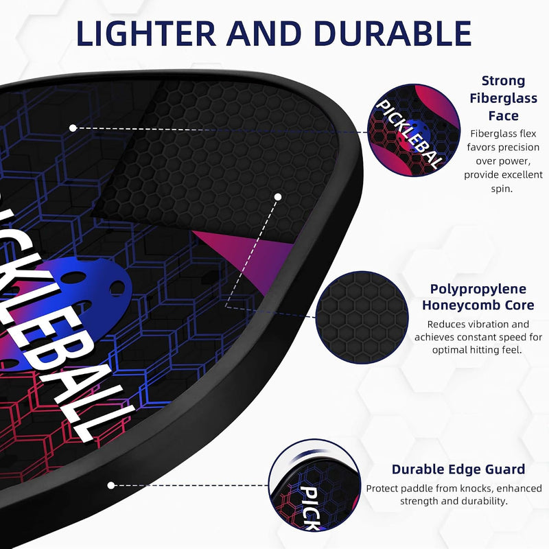 Laad afbeelding in Galerijviewer, Pickleball set met 4 rackets en 4 ballen
