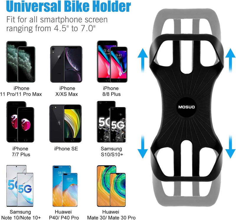 Laad afbeelding in Galerijviewer, MOSUO Universele telefoonhouder voor fiets, siliconen, 360 graden draaiend, voor smartphones van 4,5-7,0 inch

