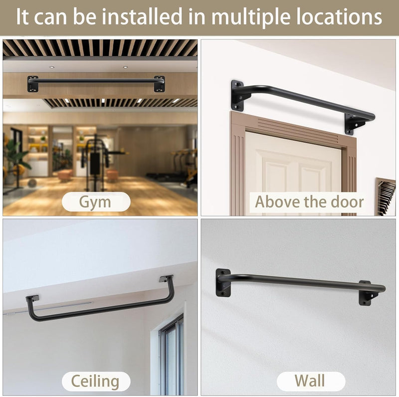 Laden Sie das Bild in Galerie -Viewer, Optrekstang 95 cm voor wand plafond en balk tot 227 kg – pull-up bar – krachttraining
