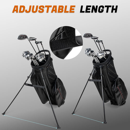 Golftas stabilisatieband van leer met verstelbaar klittenband voor standaardpoten – golftas bevestiging – standbag accessoires