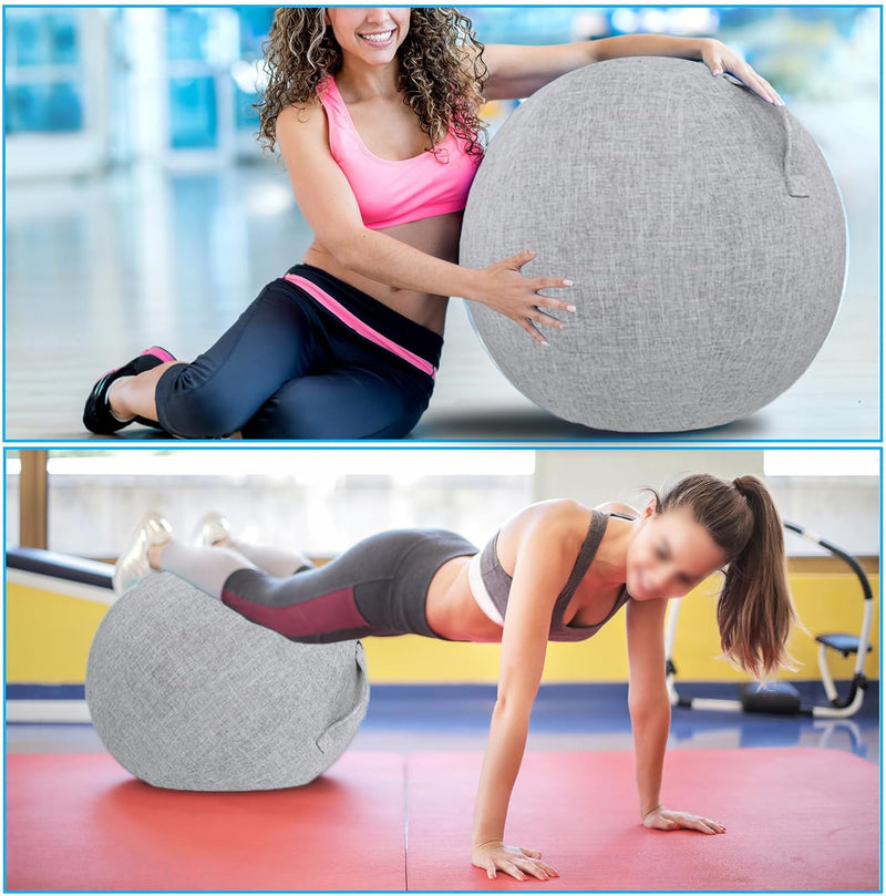 Load image into Gallery viewer, Yogabal hoes 55 cm van katoen-linnen – antislip balcover – wasbaar – bescherming
