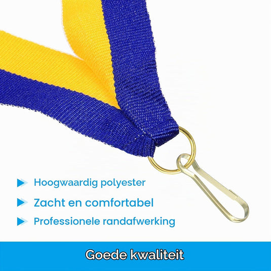 Medaille neklinten 10 stuks 44 x 2,5 cm met klikclip – award linten – sport accessoires