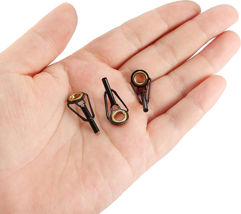 Laad afbeelding in Galerijviewer, Hengel topogen 3 stuks 1 mm van roestvrij staal zwart-goud – hengeltop reparatieset – visaccessoires
