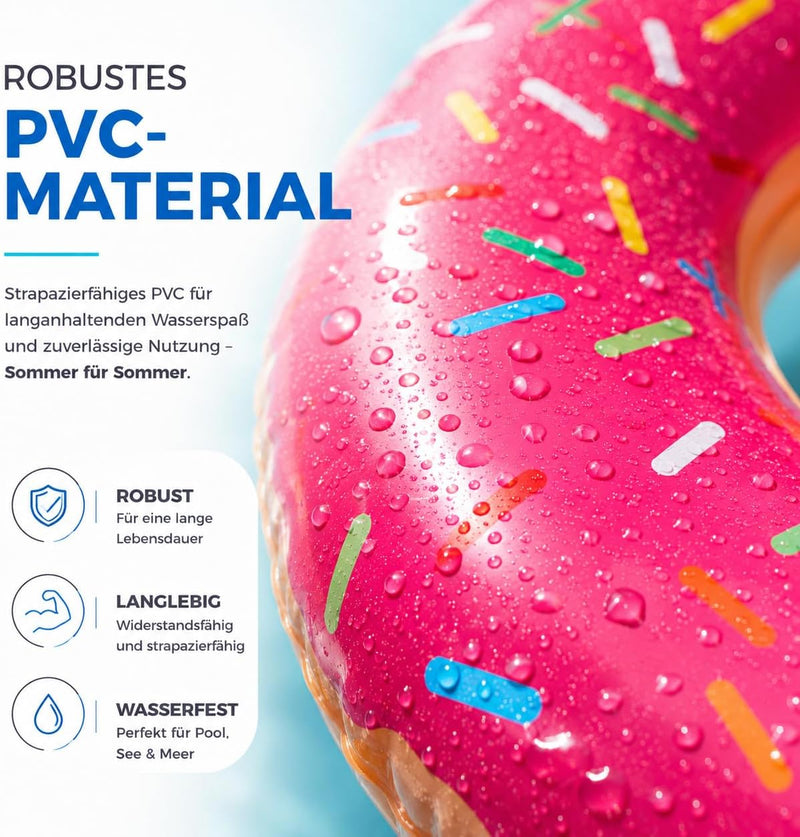 Load image into Gallery viewer, Opblaasbare gebeten donut roze Ø 120 cm zwemring zwemring - zwembad &amp; water met bekerhouder voor kinderen &amp; volwassenen (roze donut)
