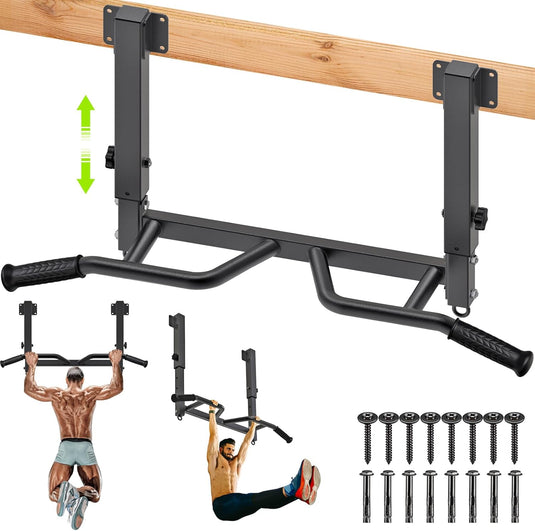Optrekstang voor plafondmontage met 4 gripposities tot 227 kg – pull-up bar – krachttraining
