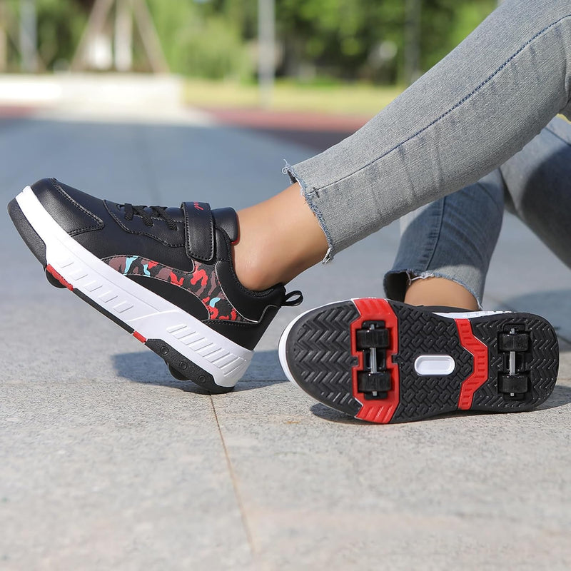 Load image into Gallery viewer, Schoenen met wieltjes, voor jongens en meisjes, kinderrolschaatsen, 2-in-1 rolschaatsen, gymschoenen, skateboardschoenen
