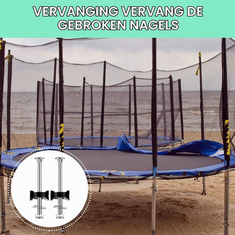 Chargez l'image dans la visionneuse de la galerie, Trampoline schroeven 6 stuks 78 mm van verzinkt staal met sleutel – bevestigingsbouten – trampoline accessoires

