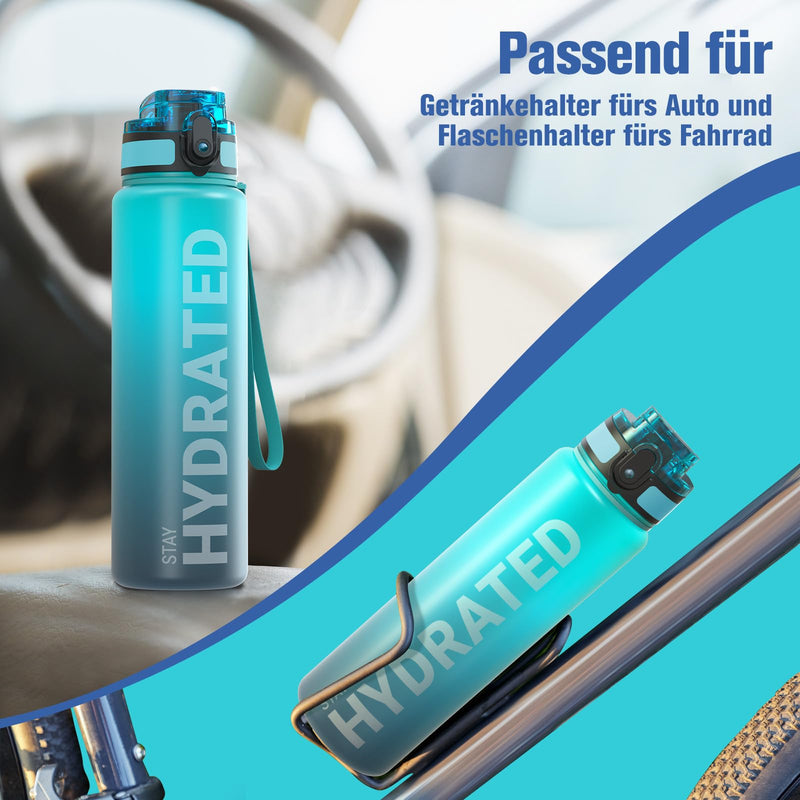 Load image into Gallery viewer, Drinkfles 750 ml BPA-vrij met tijdmarkeringen en lekvrije dop – waterfles – sportfles
