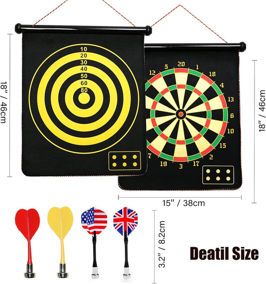 Magnetisch dartbord Ø 38 cm – veilig voor kinderen en volwassenen, dartspel (met 12 darts)