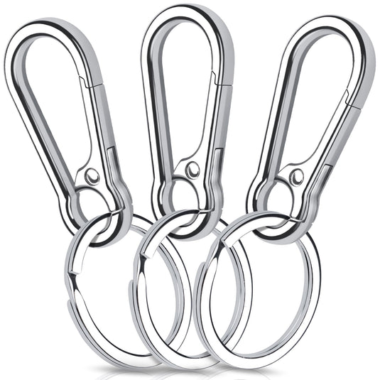 Karabiner Sleutelhangers 3 Stuks met Sleutelring 4,7 cm – Sleutelhanger – Karabijnhaak