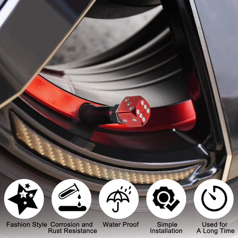 Load image into Gallery viewer, Ventieldoppen 8 stuks dobbelsteen design van aluminium hemelsblauw – bandendoppen – fiets auto accessoires
