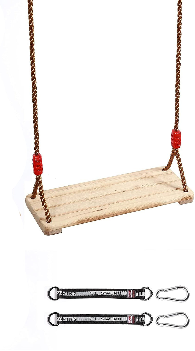 Laden Sie das Bild in Galerie -Viewer, Trapezeschommel met houten stang en gymnastiekringen tot 120 kg – turnringen – schommel accessoires
