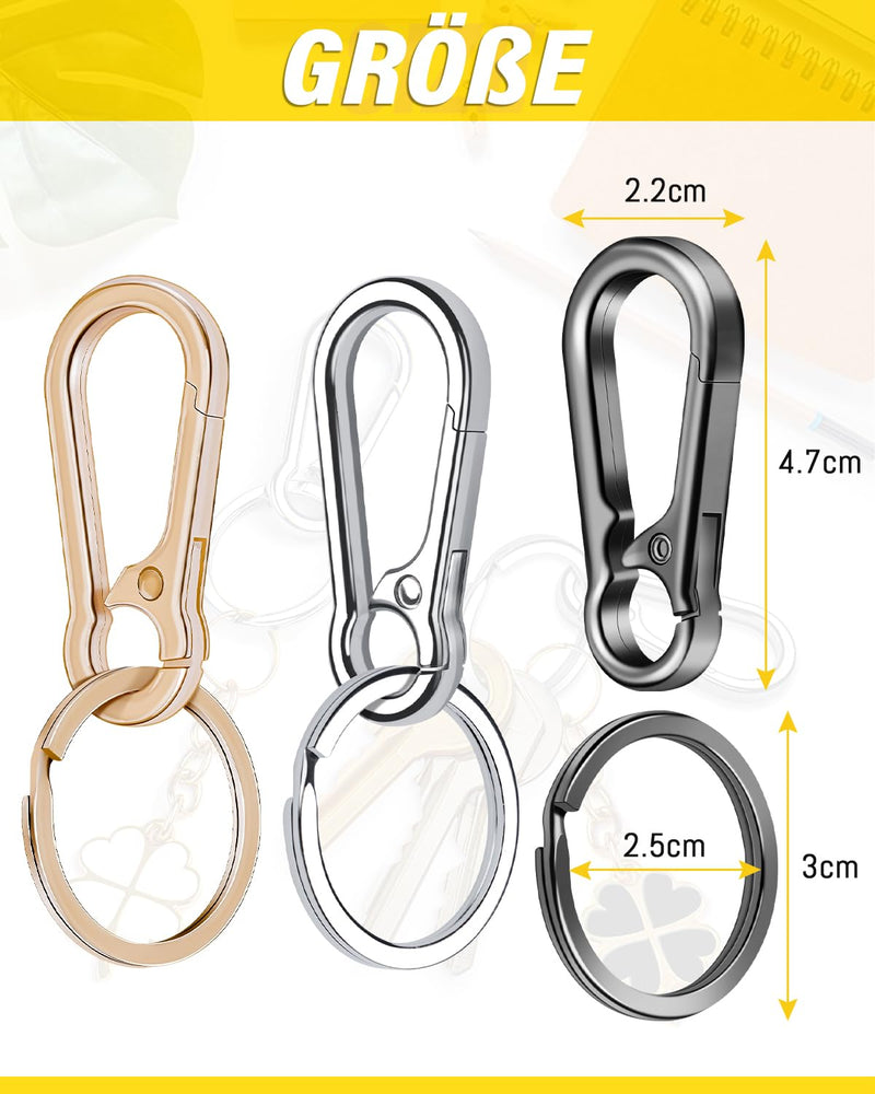 Chargez l'image dans la visionneuse de la galerie, Karabiner Sleutelhangers 3 Stuks met Sleutelring 4,7 cm – Sleutelhanger – Karabijnhaak
