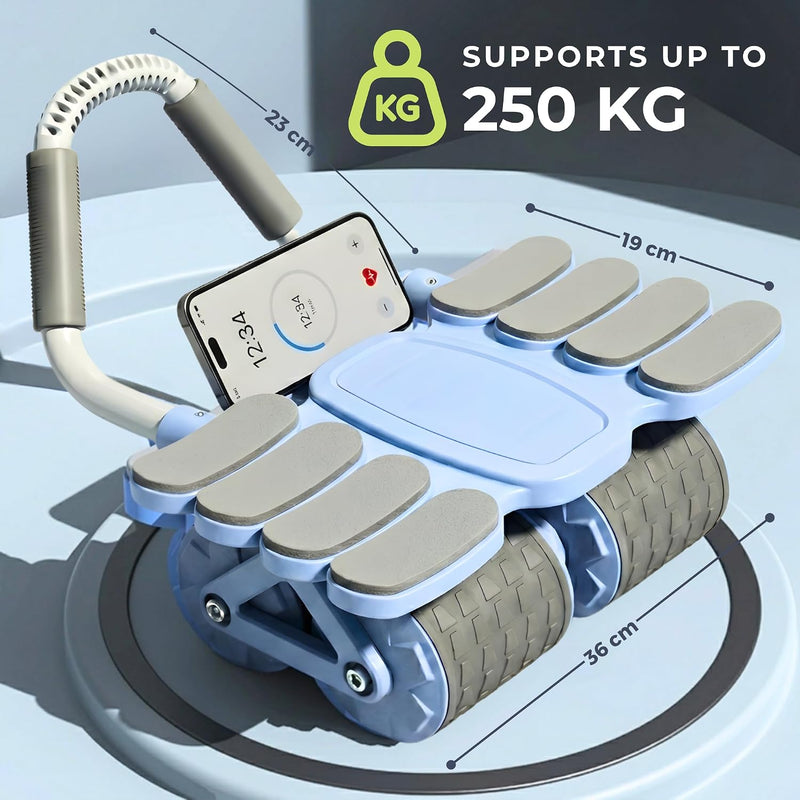 Load image into Gallery viewer, Ab roller met automatische rebound elleboogsteun en telefoonhouder – buikspiertrainer – ab wheel
