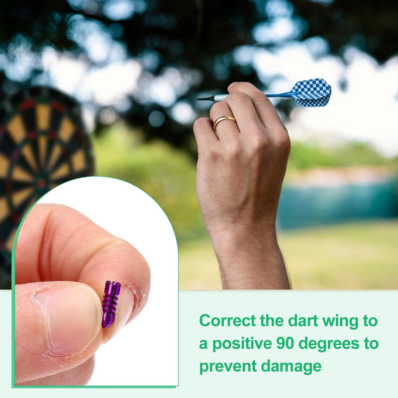 Laad afbeelding in Galerijviewer, Dart flight protectors 12 stuks van aluminium paars – 90 graden flight savers – dart accessoires
