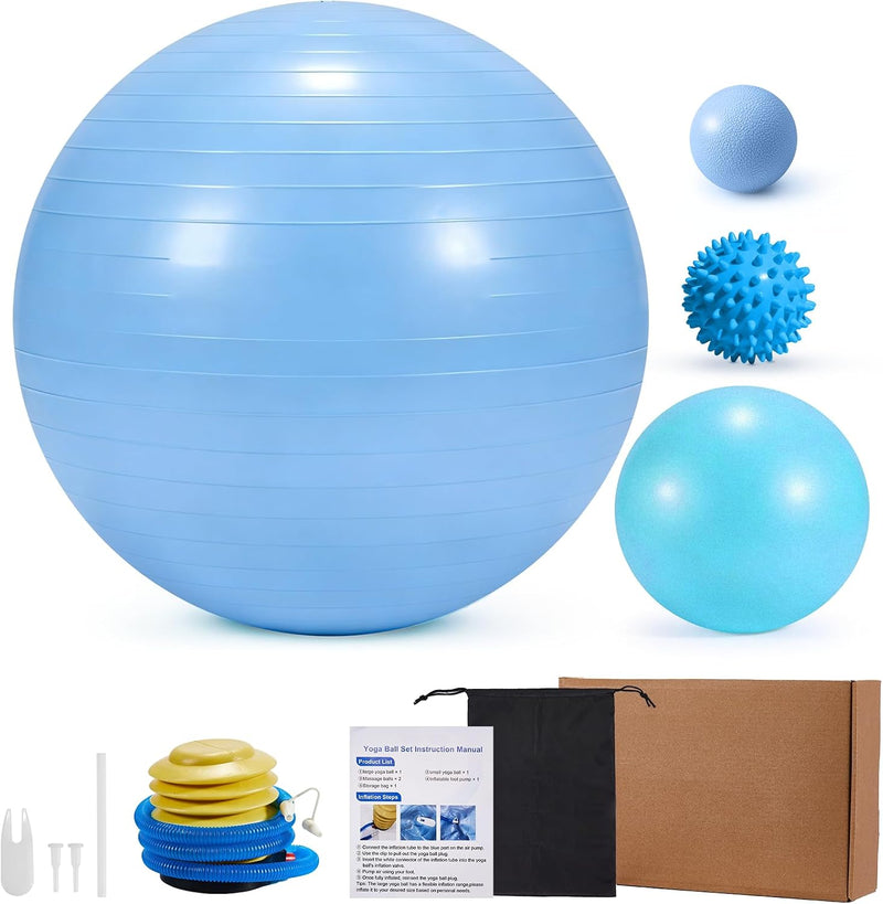 Chargez l'image dans la visionneuse de la galerie, Gymnastiekbalset 4-delig met pilatesbal en massageballen – yoga – core training – fitness
