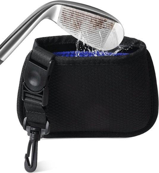 Sac de nettoyage pour clubs de golf avec doublure intérieure étanche et clip amovible - nettoyeur de balles de golf - entretien du matériel de golf