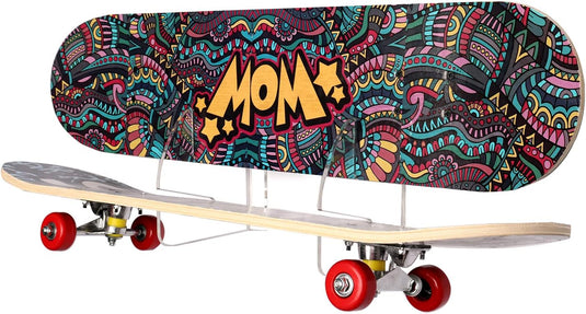 Skateboard wandhouder van transparant acryl – horizontaal boardrek – longboard skateboard accessoires