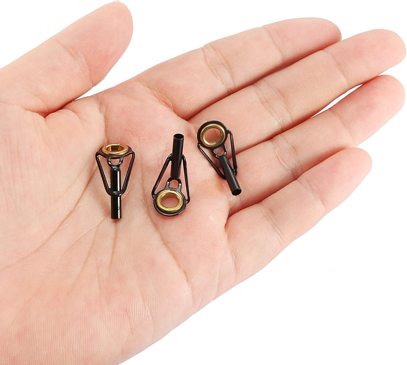 Laad afbeelding in Galerijviewer, Hengel topogen 3 stuks 1 mm van roestvrij staal zwart-goud – hengeltop reparatieset – visaccessoires
