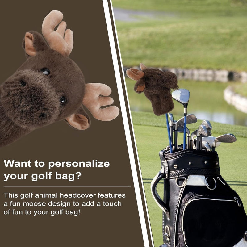 Laad afbeelding in Galerijviewer, Golfclub beschermhoes met pluche elandontwerp voor 460cc drivers – dierenhoes – golfclubaccessoires
