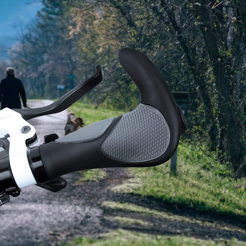 Laden Sie das Bild in Galerie -Viewer, Ergonomische fietshandvatten 22 mm zwart/grijs
