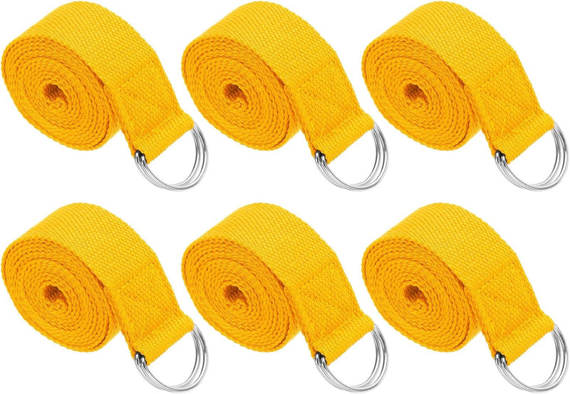 Laad afbeelding in Galerijviewer, Yogariemen 6 stuks 180 x 3,8 cm van katoen met D-ring bruin – stretchbanden – yoga pilates accessoires
