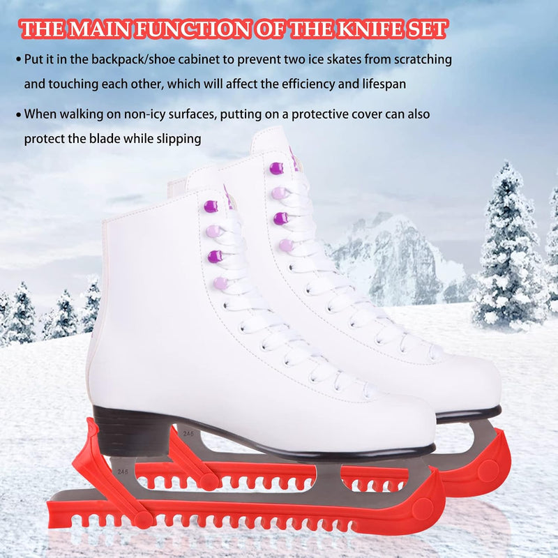 Load image into Gallery viewer, Verstelbare schaatsbeschermers rood 36,5 cm – 1 paar
