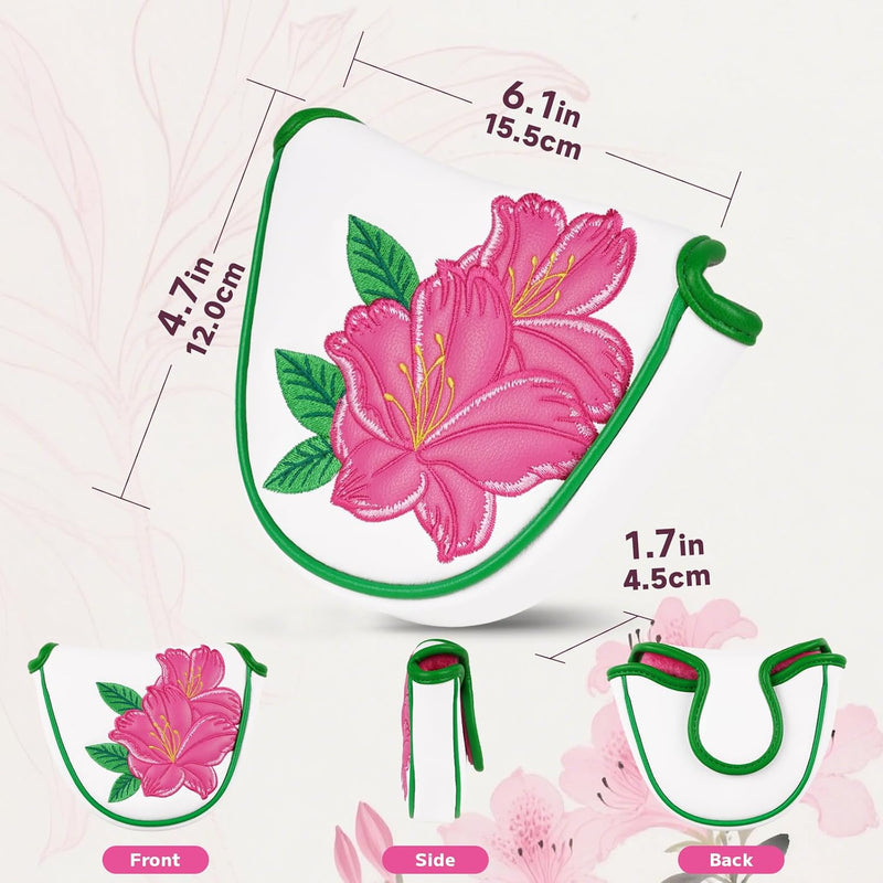 Chargez l'image dans la visionneuse de la galerie, Golf putter beschermhoes met bloemenborduurwerk en magneetsluiting voor hamerputters – mallet headcover – golfuitrusting
